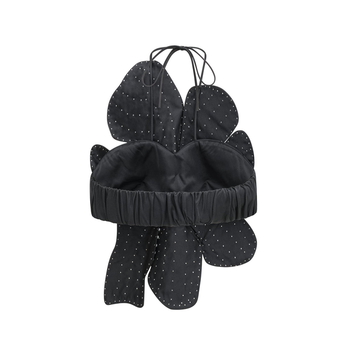 Vincenzina Top Floral Halterneck Pearl Embellished in Black