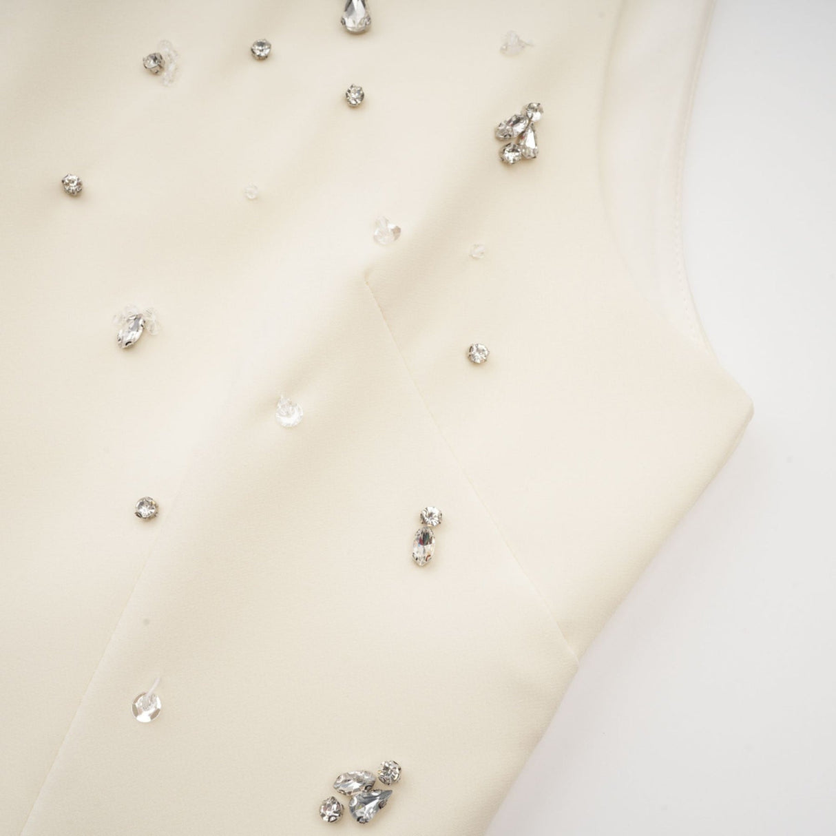 Violet Mini Dress White Crystal Embellished Sleeveless & Rear