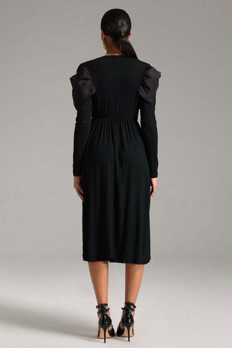 Violetta Black Elegant Versatile Dress with Flattering Silhouette and Graceful Neckline