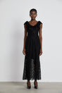 Virginia Gown Black Chantilly Lace Bow Trim & Slip Dress