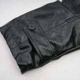 Virginie Black Cropped Faux Leather Jacket With Puff Hem