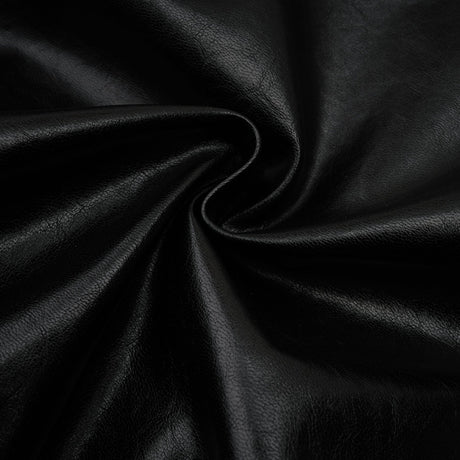 Virginie Black Cropped Faux Leather Jacket With Puff Hem