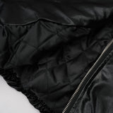 Virginie Black Cropped Faux Leather Jacket With Puff Hem