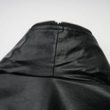 Virginie Black Cropped Faux Leather Jacket With Puff Hem