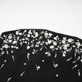 Vittoria Mini Dress Crystal Embellished Black Strapless & Flared