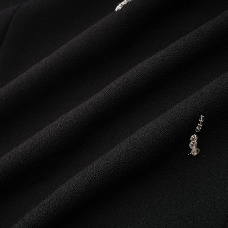 Vittoria Mini Dress Crystal Embellished Black Strapless & Flared