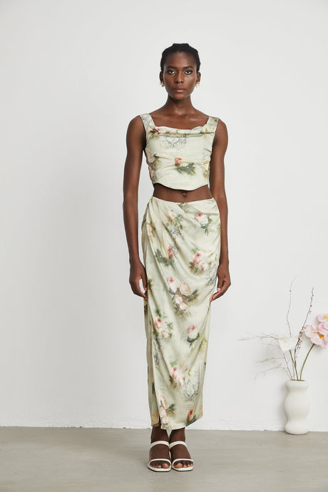 Viviane floralprint top  skirt matching set