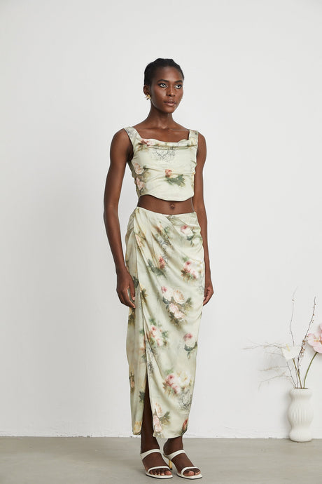Viviane floralprint top  skirt matching set