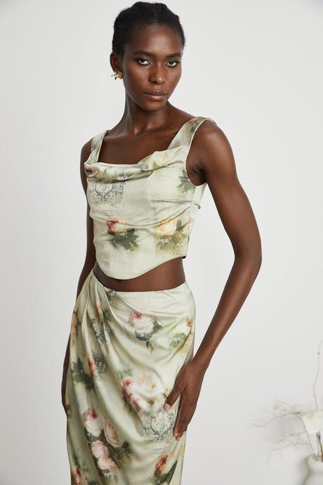 Viviane floralprint top  skirt matching set