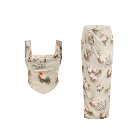 Viviane floralprint top  skirt matching set