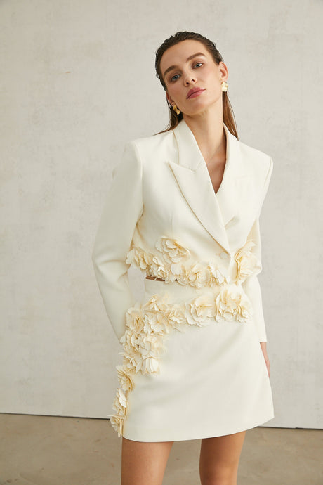 Vivien floralappliqué jacket  skirt matching set