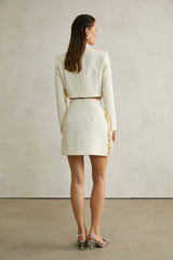 Vivien floralappliqué jacket  skirt matching set