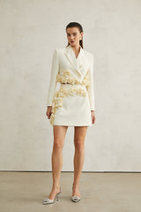 Vivien floralappliqué jacket  skirt matching set
