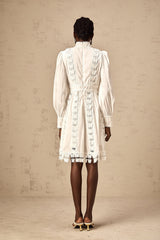 White mini dress with butterfly appliques Cyrielle design