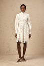 White mini dress with butterfly appliques featuring Cyrielle design