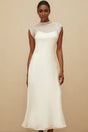 White Sleeveless Tulle Maxi Dress with Flared Hem