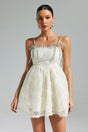White Teela Diamante Bow Mesh Mini Dress