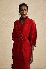 Willow Jacket & Skirt Red Pleated Matching Set