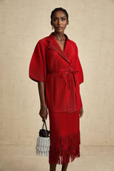Willow Jacket & Skirt Red Pleated Matching Set