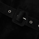 Willow Mini Dress Black Velvet Crystal Belt