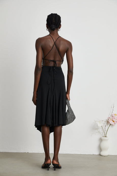 Winter Skirt with Logo Motif & Cut Out Detailing