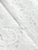 Women Gradient Lace Midi Bodycon Dress Round Neck Short Sleeve Suitable For SpringSummer Beach