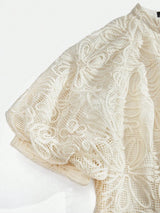Womens Elegant French Style Lace Long Sleeve Cinched Waist Vintage Dress Comes With Belt Suitable