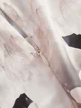 Womens Korean Style Asymmetrical Print Fitted Dress Slimming Design