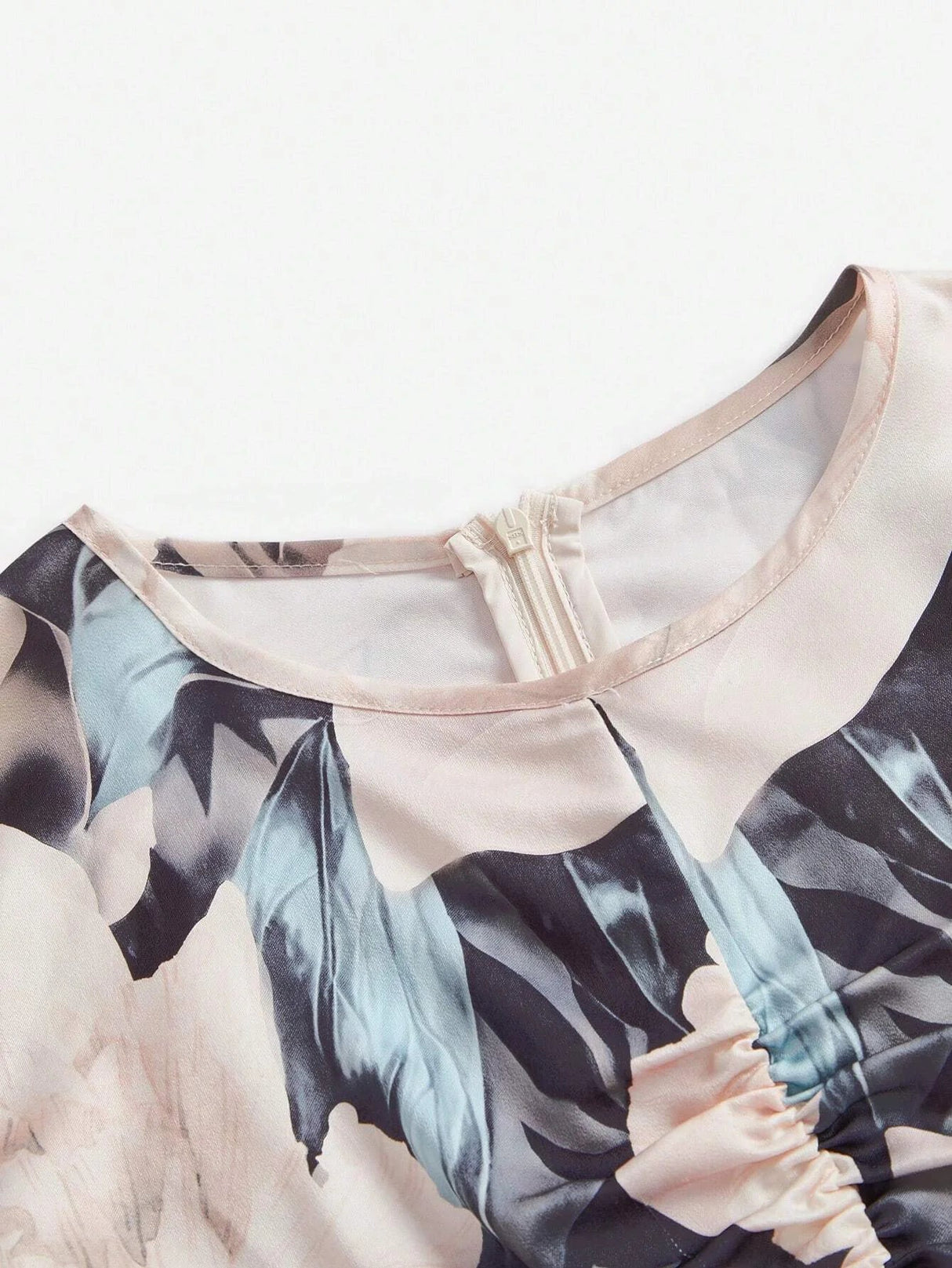 Womens Korean Style Asymmetrical Print Fitted Dress Slimming Design