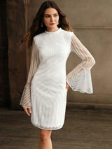Womens New Arrival Long Sleeve Sequins Embellished Dress