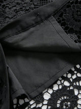 Womens SpringAutumn Long Sleeve Elegant French Lace Waist Slim Dress