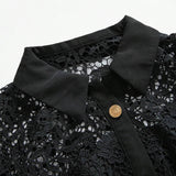 Womens SpringAutumn Long Sleeve Elegant French Lace Waist Slim Dress