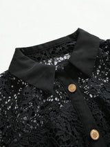 Womens SpringAutumn Long Sleeve Elegant French Lace Waist Slim Dress