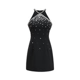 Xanthea black embellished mini dress