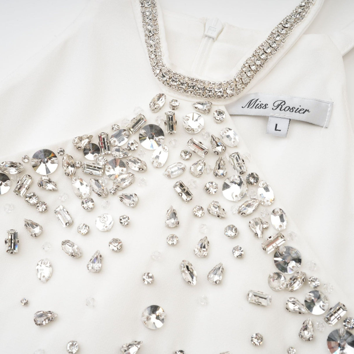 Xanthea white embellished mini dress