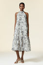 Yara White Floral Halter Midi Dress
