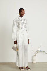 Yasmine semisheer shirt  trousers matching set