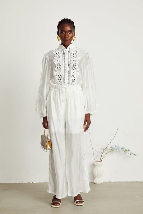 Yasmine semisheer shirt  trousers matching set