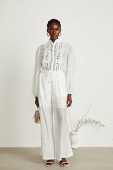 Yasmine semisheer shirt  trousers matching set