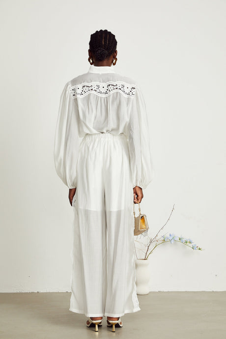 Yasmine semisheer shirt  trousers matching set
