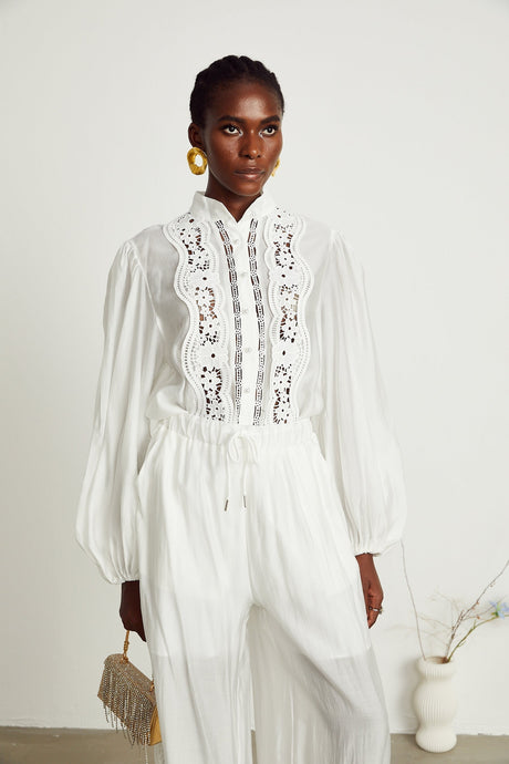 Yasmine semisheer shirt  trousers matching set