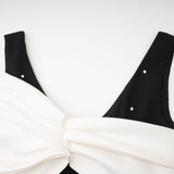 Ysabeau black embellished bowknot dress