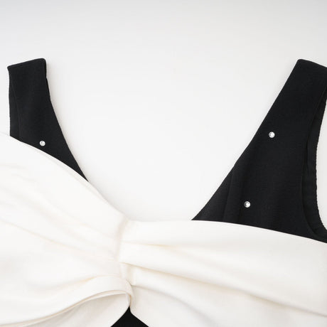 Ysabeau black embellished bowknot dress
