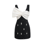 Ysabeau Embellished Mini Dress With Oversized Bow