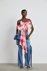 Ysabella bowdetail wideleg jeans