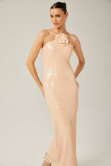 Yvette halterneck sequined maxi dress