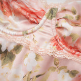 Yvette pink floralprint satin maxi dress