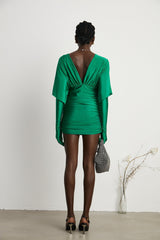 Yvette ruched Vneck mini dress