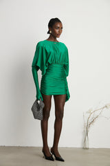 Yvette ruched Vneck mini dress
