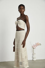 Yvette stretch knitted top  skirt matching set